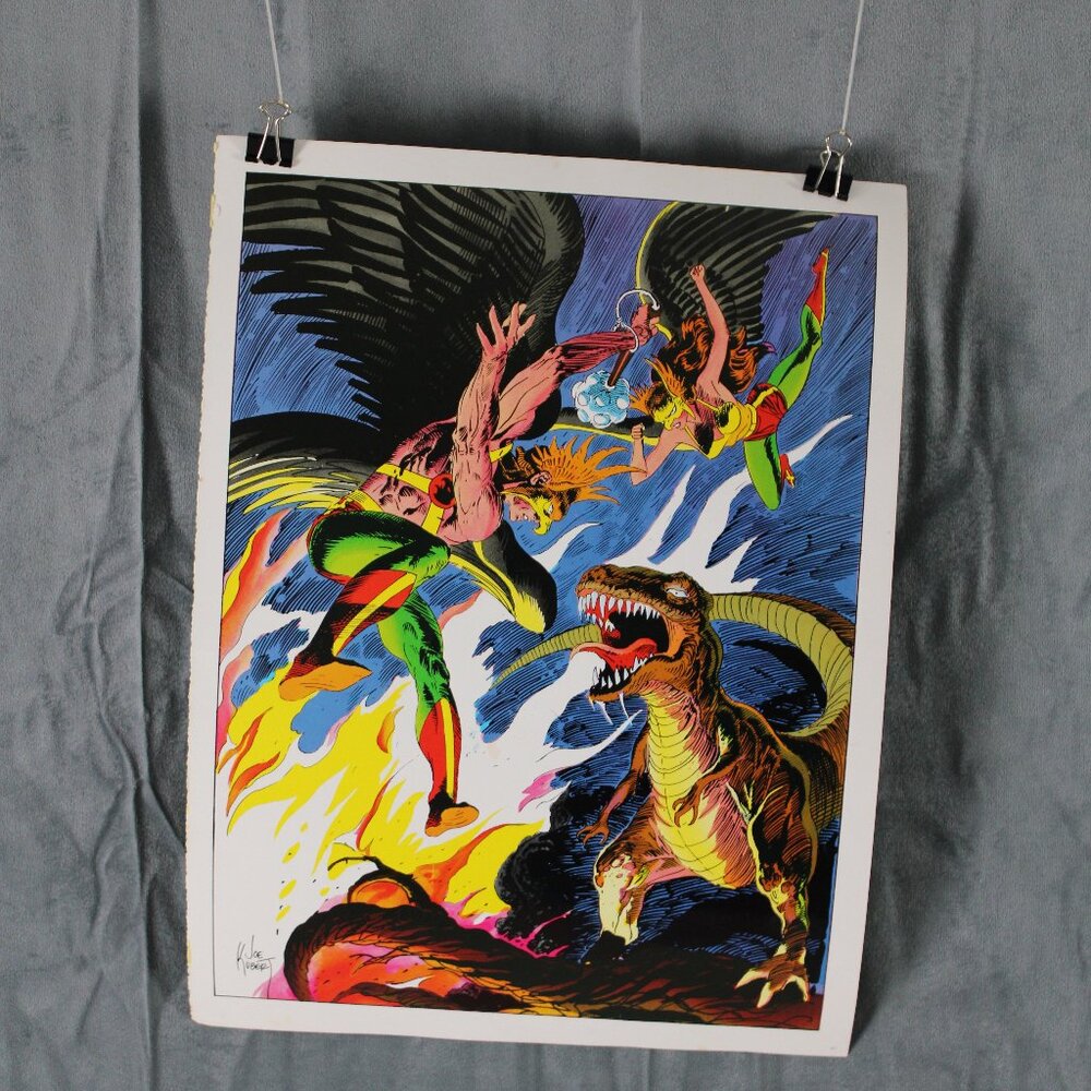 Vintage DC Poster - Hawkman and Hawkgirl 1978 DC Poster Book - Paper Poster
